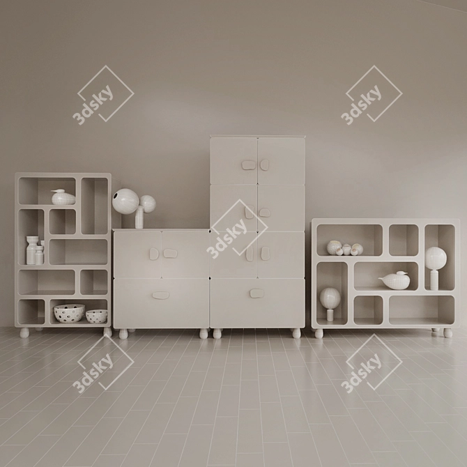 Coucou manou Chests Set with iittala and Cappellini Interiors 3D model image 3