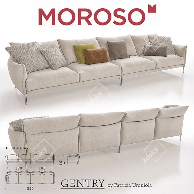 Elegant Moroso Gentry Sofa Set 3D model image 2