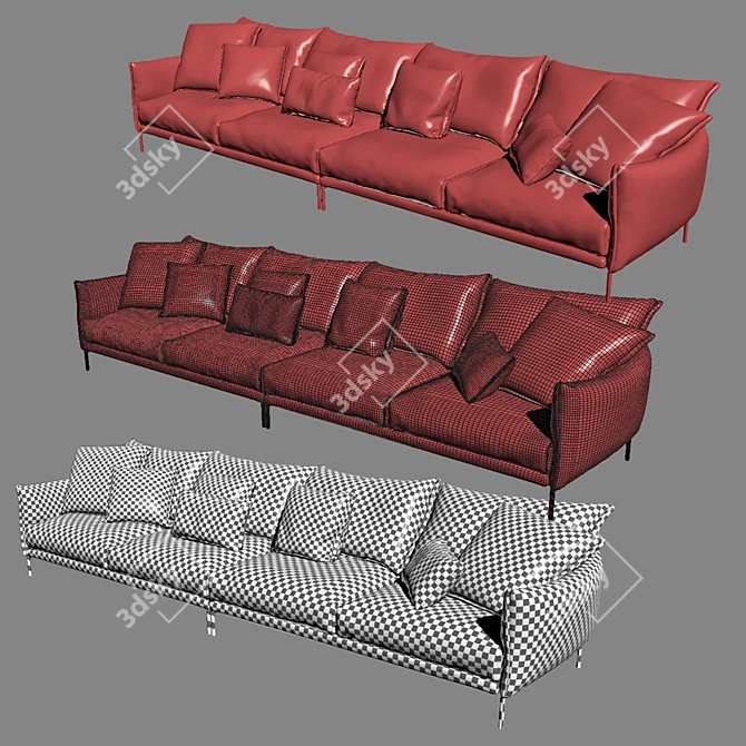 Elegant Moroso Gentry Sofa Set 3D model image 3