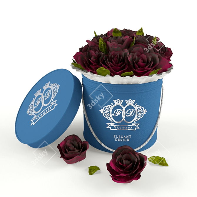 Blooming Surprise: Flowers in a Box 3D model image 1