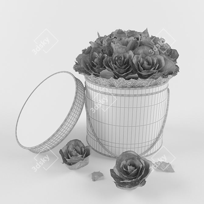 Blooming Surprise: Flowers in a Box 3D model image 3