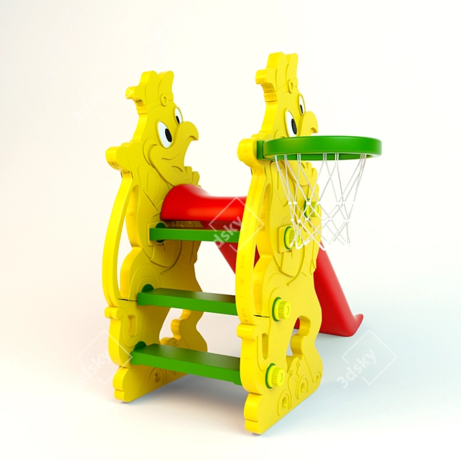 Ching-Ching Cockerel Slide: Fun and Safe 137cm Playtime 3D model image 2