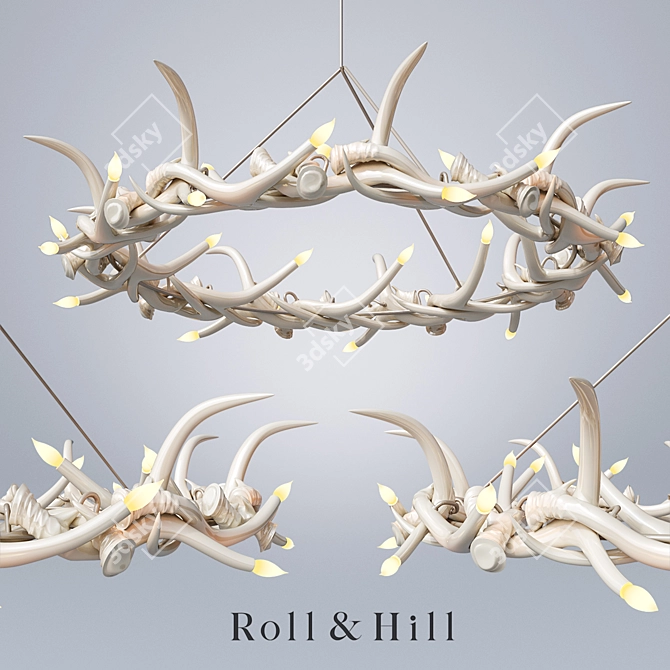 27 Antler Ring Chandelier - Roll & Hill 3D model image 1