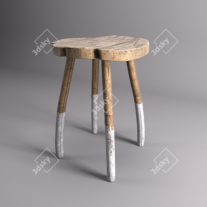 Vintage Wooden Chair 3D model image 1