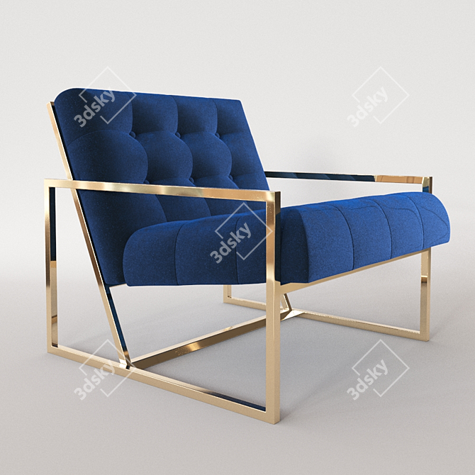 Gilded Glam: Jonathan Adler Goldfinger Armchair 3D model image 1