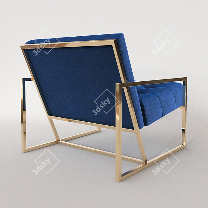 Gilded Glam: Jonathan Adler Goldfinger Armchair 3D model image 2