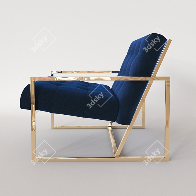 Gilded Glam: Jonathan Adler Goldfinger Armchair 3D model image 3