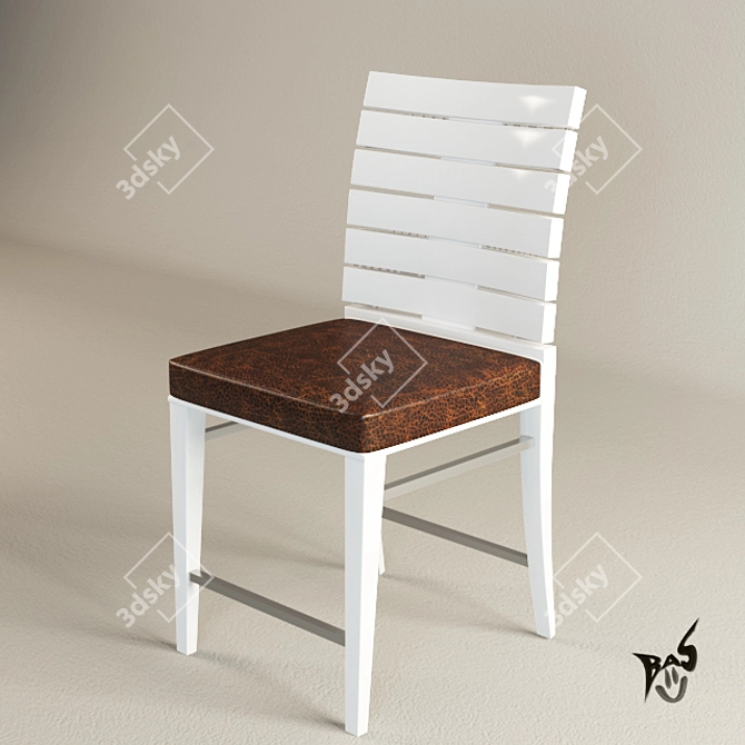 Sleek Outdoor White Chair 3D model image 2