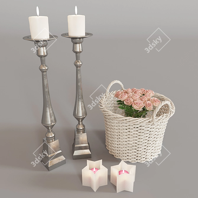 Elegant Decorative Set: Captured Beauty 3D model image 1