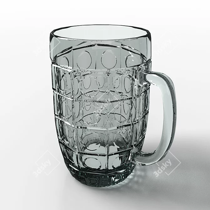 Sparkling Glass of Beer 3D model image 1