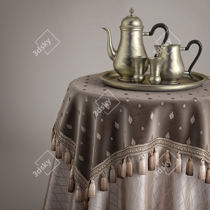 Elegant Table Drape Ensemble 3D model image 2