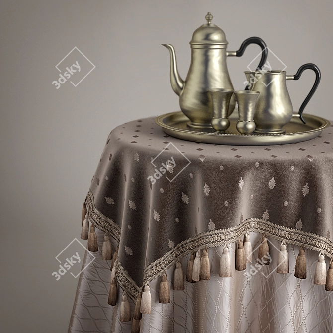 Elegant Table Drape Ensemble 3D model image 5