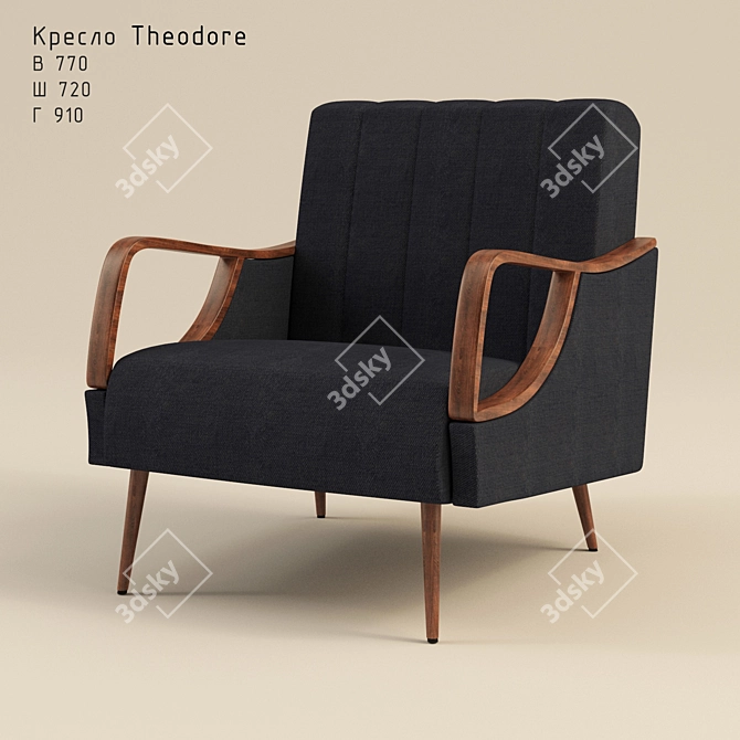 Classic Fabric Upholstered Chair 3D model image 1