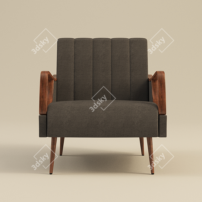 Classic Fabric Upholstered Chair 3D model image 2