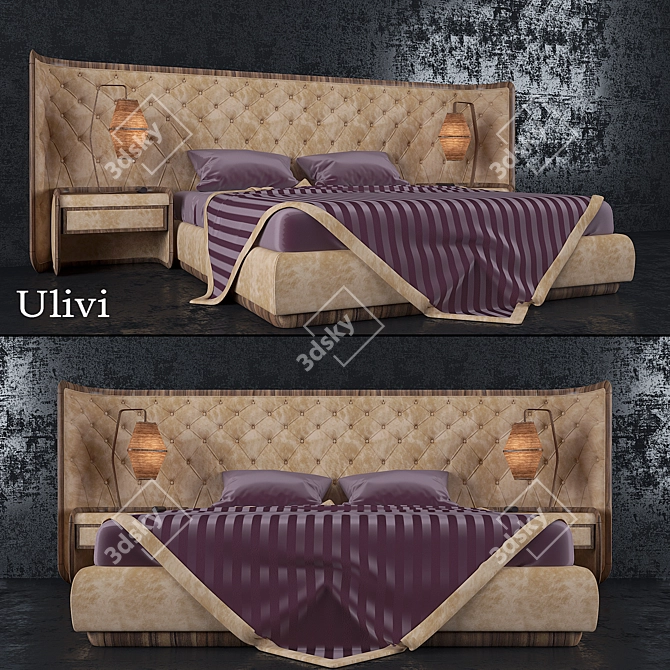 Luxurious Ulivi Bed 3D model image 1