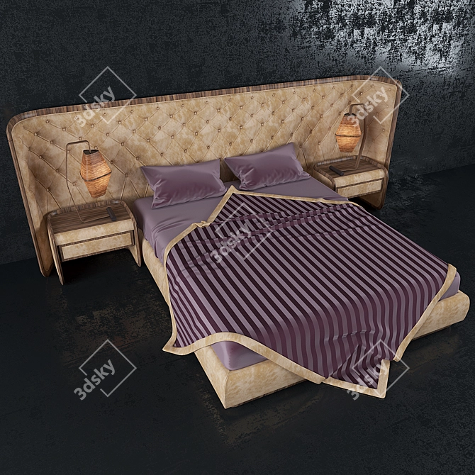 Luxurious Ulivi Bed 3D model image 2