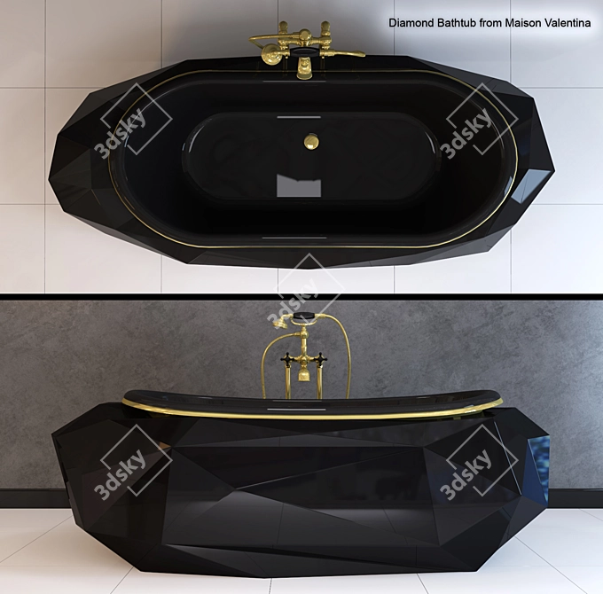 Luxury Diamond Bathtub by Maison Valentina 3D model image 1