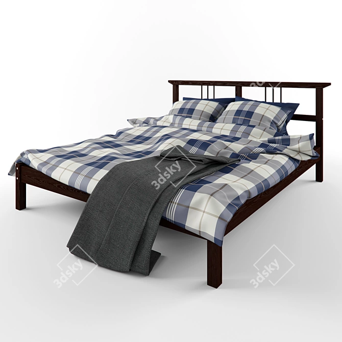 Cozy Bedroom Set: IKEA KUSTRUTA Blanket & Dvali Pillows 3D model image 1