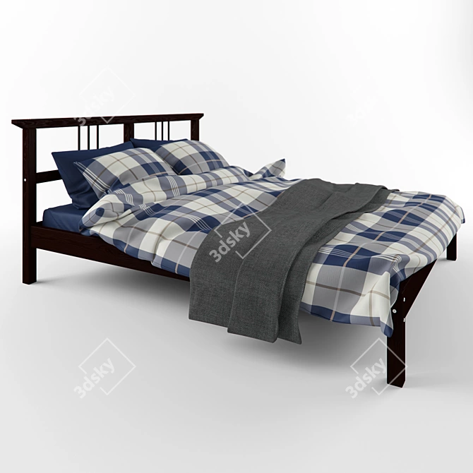 Cozy Bedroom Set: IKEA KUSTRUTA Blanket & Dvali Pillows 3D model image 2