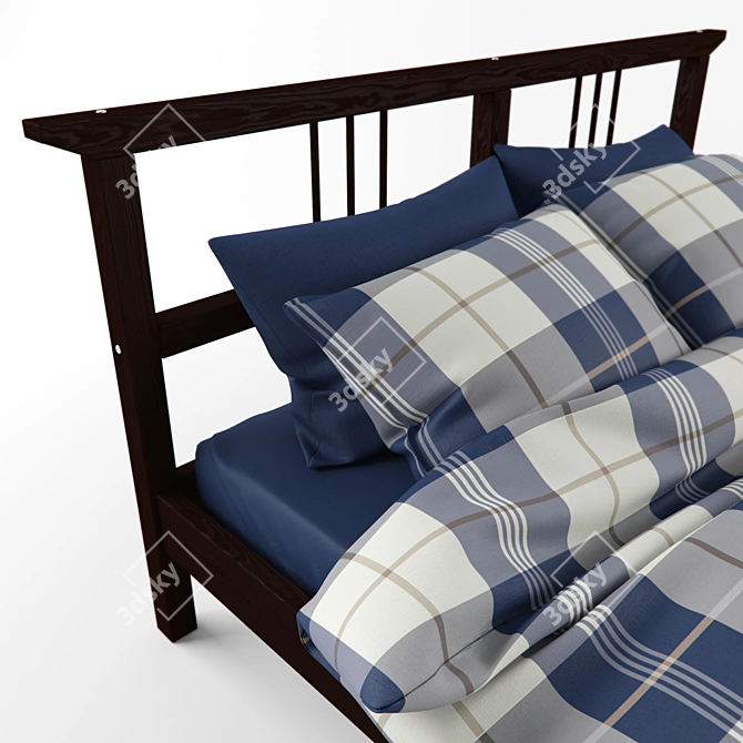 Cozy Bedroom Set: IKEA KUSTRUTA Blanket & Dvali Pillows 3D model image 3