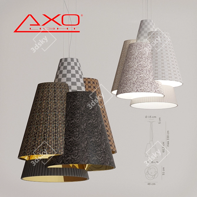 Axo Light Melting Pot Pendant 3D model image 1