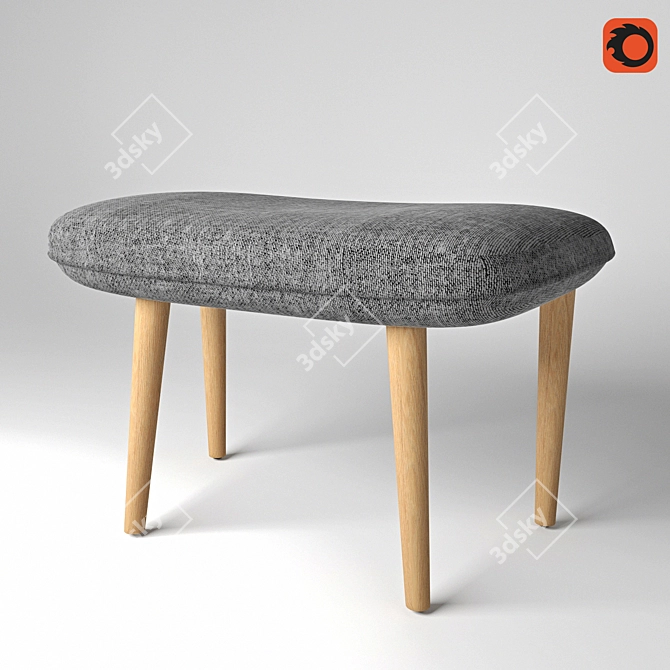 Minimalist Cosmo Ottoman 3D model image 1