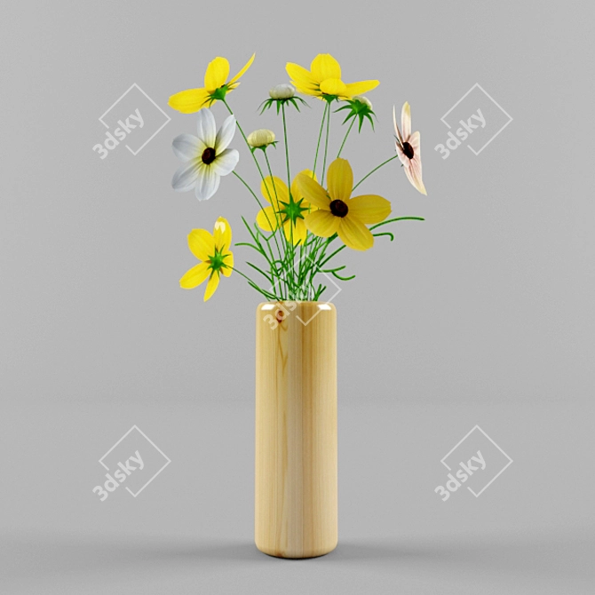 Wildflower Bouquet - Natural Beauty 3D model image 2