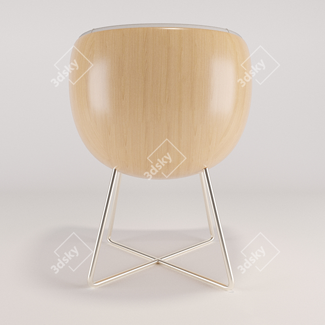 Elegant Velvet Armchair - Luxury Comfort 3D model image 3