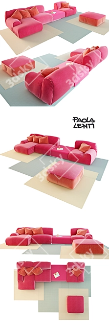 Title: Paola Lenti Modern Lounge Set 3D model image 1