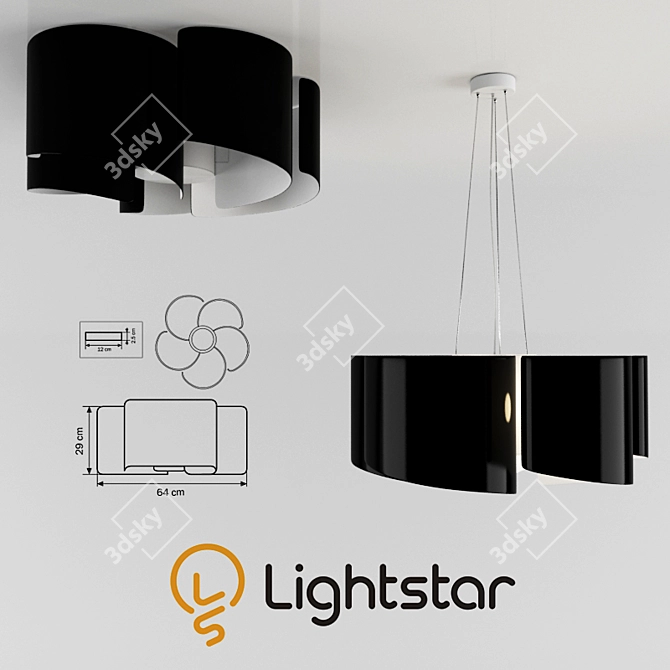 Modern Lightstar Simple Light 811 3D model image 1