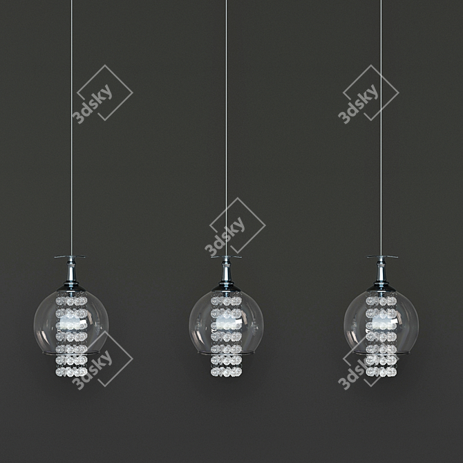 Crystal Chik SP1: Modern Glass Pendant 3D model image 1