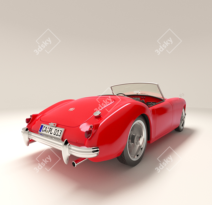 Title: Classic 1955 MG MGA 3D model image 2