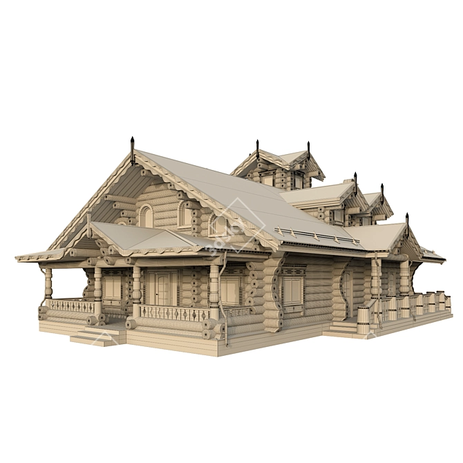 Rustic Chalet Retreat 3D model image 2