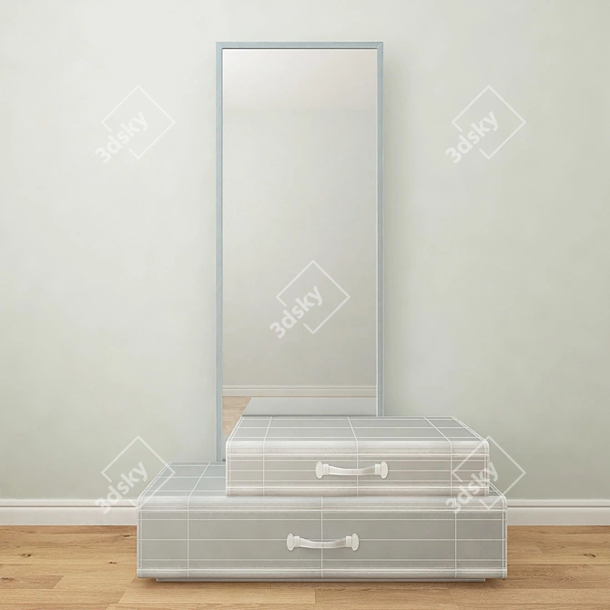 Wanderlust Mirror with Suitcases 3D model image 3