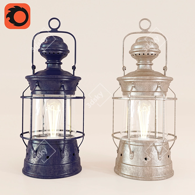 Retro Charm: Vintage Lamp 3D model image 1