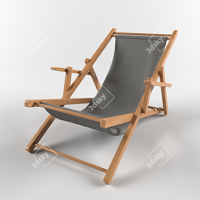 Elegant Graceful Deckchair 3D model image 1