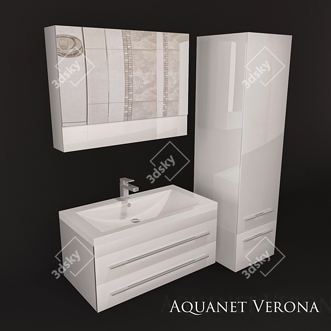 Aquanet Verona Vanity 3D model image 2