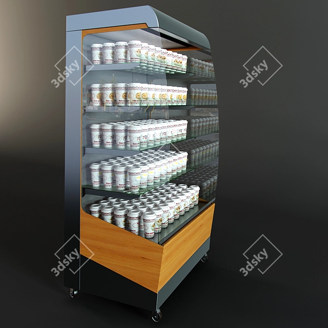 Food Display Showcase: Open-front with Plastic Cups 3D model image 3