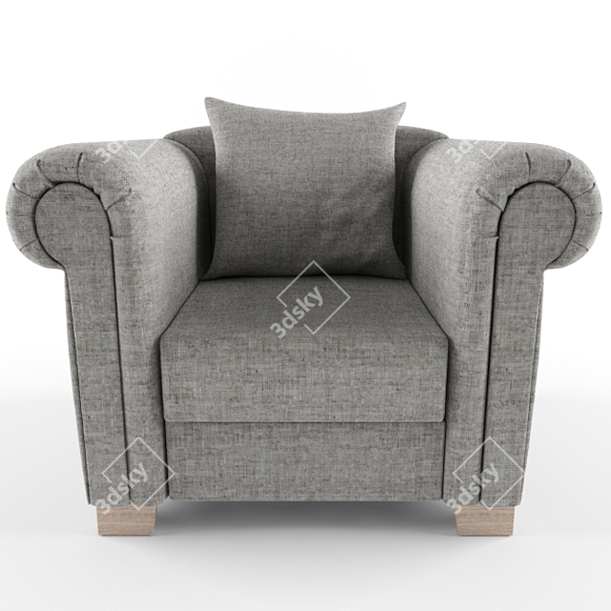 Real Size Armchair 3D model image 1