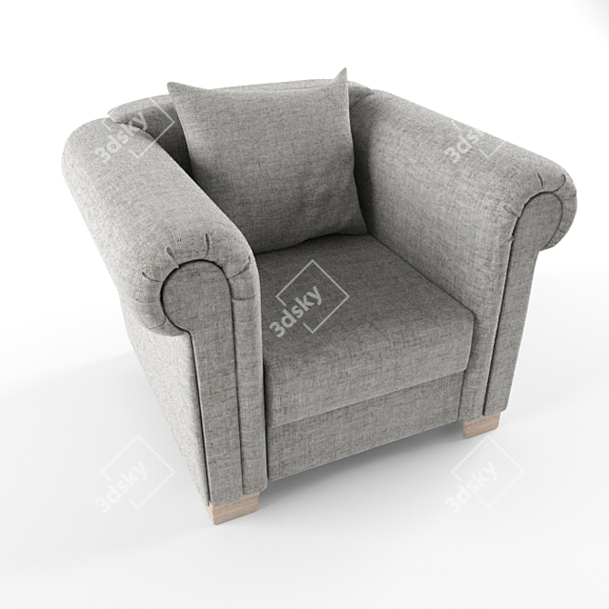 Real Size Armchair 3D model image 2