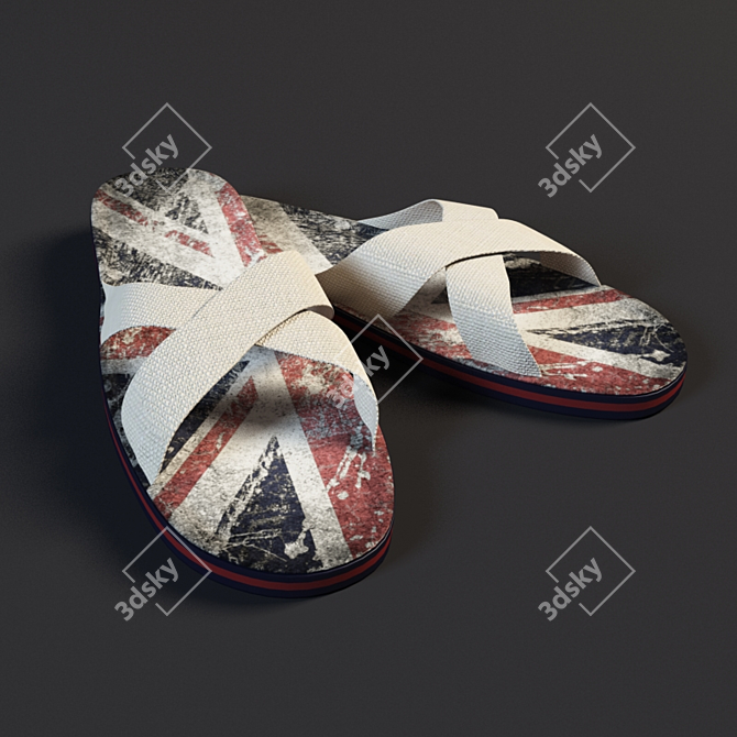 Title: Vietnam Flip-Flops: Stylish & Comfortable 3D model image 1