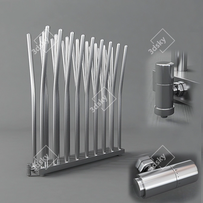 Deltacalor Bambu Radiator - Sleek and Stylish 3D model image 1