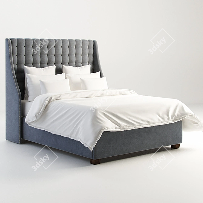 Luxurious Bed with Envy Headboard 3D model image 1