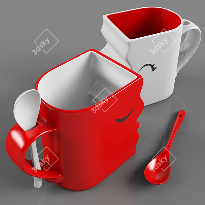 Romantic Mug Set 3D model image 2