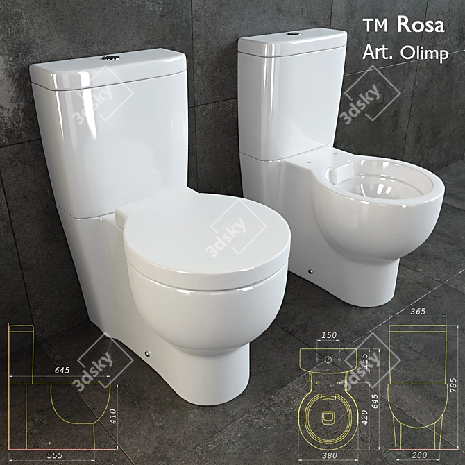 Olimp Rosa Toilet - Modern and Stylish 3D model image 1