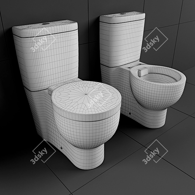 Olimp Rosa Toilet - Modern and Stylish 3D model image 2