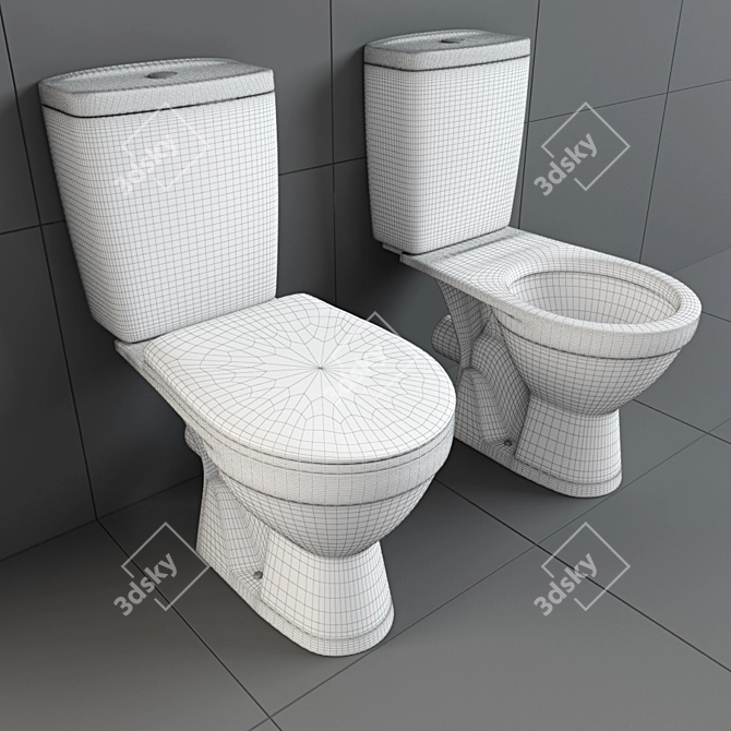 Elegant Rondo Toilet: Rosa's TM 3D model image 2