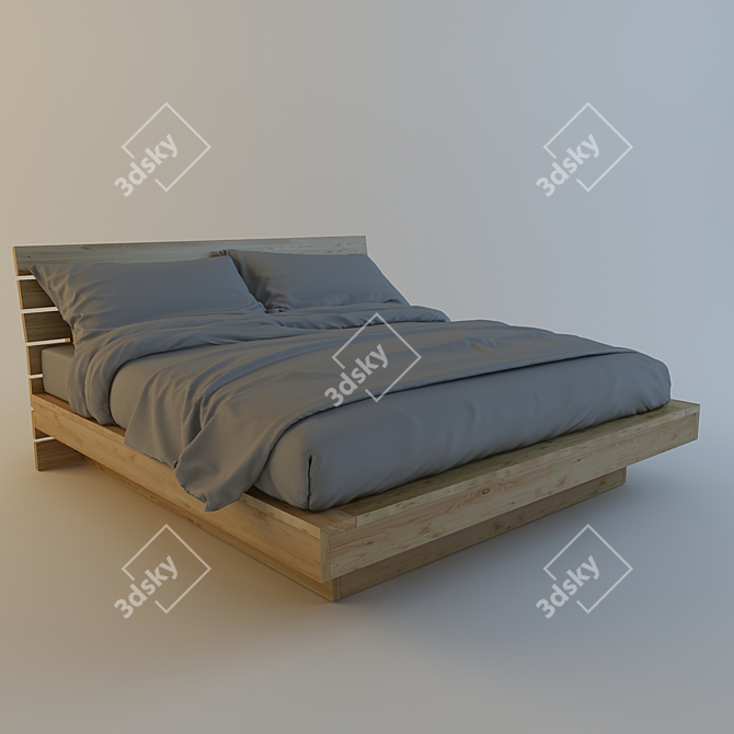 Rustic Retreat Cottage Bed 3D model image 1