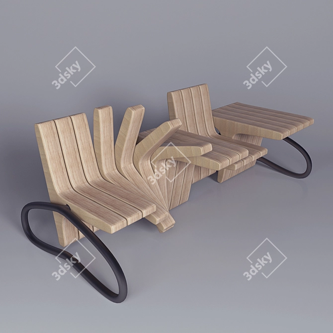 Transforming Bench-Table 3D model image 1