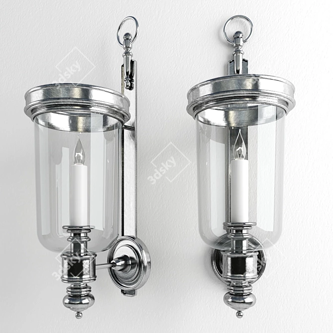 Georgian Hurricane Wall Sconce - Elegant Visual Comfort 3D model image 1